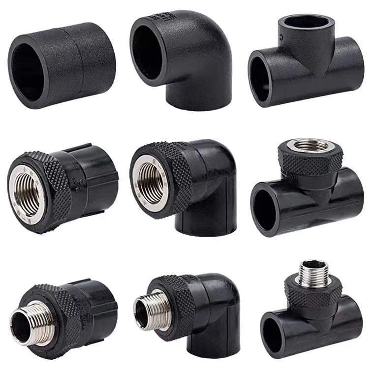 HDPE Pipe Fittings Tee Elbow Coupling Flange Cross Factory Produced